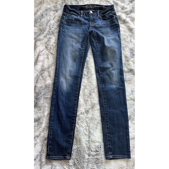 American Eagle Leggings Super Stretch Size 4 Skinny Jeans - Picture 2 of 5